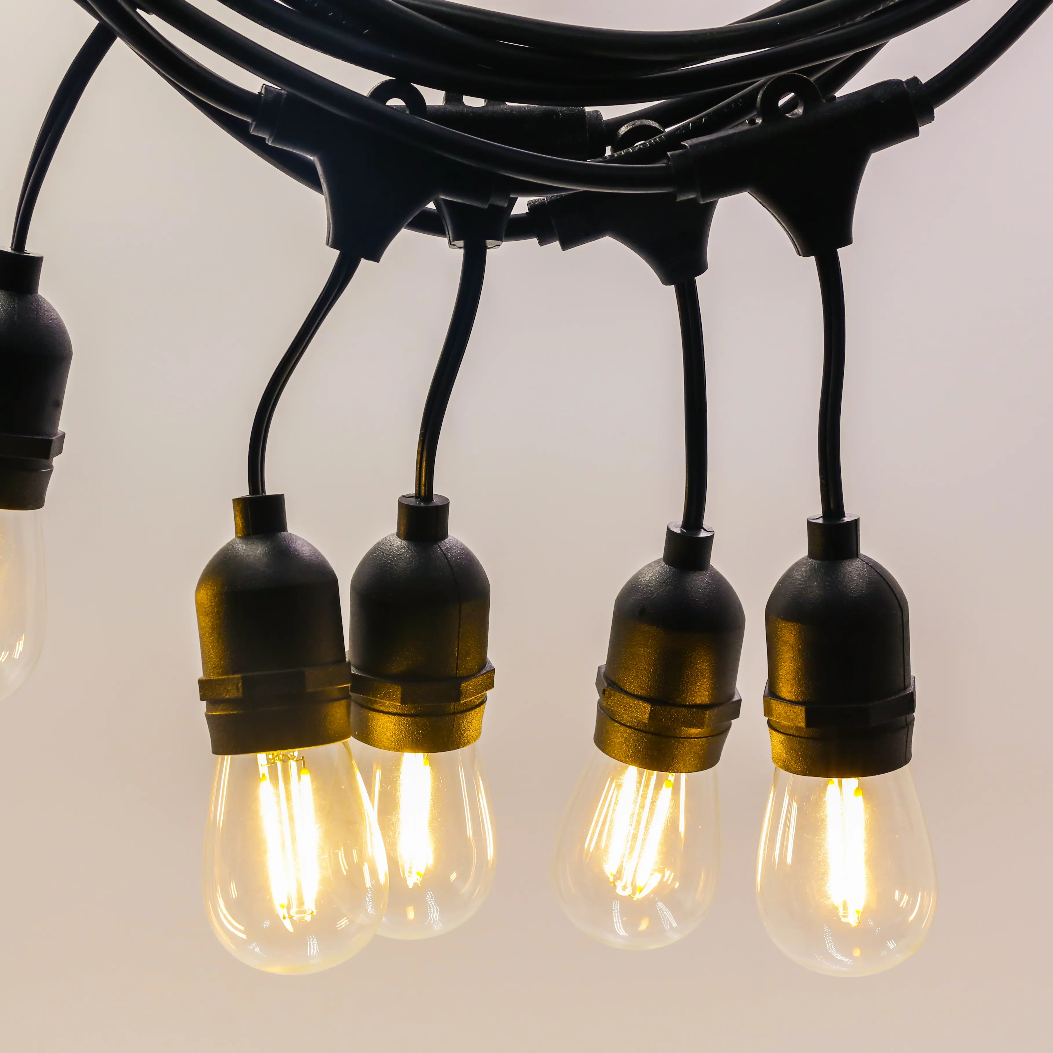 Lumières G40 avec Ampoules Edison, 25FT Clair Globe Patio Lumières Extérieure Étanche pour Jardin