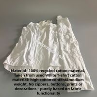 Chiffons industriels en coton blanc recyclé, type T-shirt tricoté, pour absorption d'huile, lingettes en coton blanc, chiffons de nettoyage
