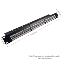 Panel Patch Modular RJ45 8P8C 24 Port 19 Inch Berlapis Emas Cat6A UTP untuk Rak, Suku Cadang Telekomunikasi