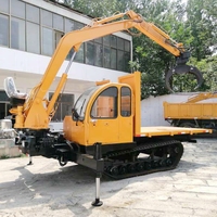 Raupen transporter 5 Tonnen Mini-Ketten kipper mit Holz greifer kran