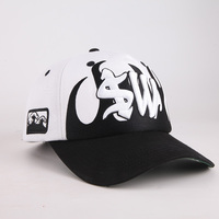 Gorra de Béisbol Deportiva Personalizada de 5 Paneles de Terciopelo y Algodón Unisex con Logotipo de Letras Bordadas en 3D y Diseño de Dos Tonos