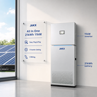 Système de stockage d'énergie solaire JAKX tout-en-un 21 kWh au phosphate de fer et de lithium 11 kW avec onduleur et batterie intégrés BMS pour le Royaume-Uni et l'Europe