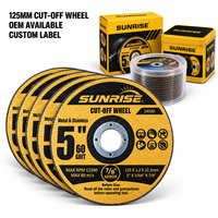 Disque de découpe abrasif en oxyde d'aluminium de 125 mm pour métal, vente en gros, étiquette personnalisée OEM