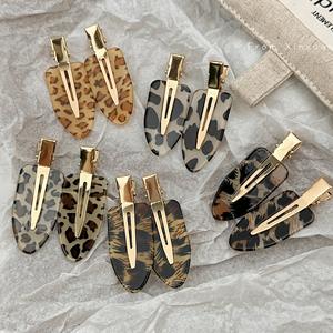 Qianjin กิ๊บหนีบผมอะคริลิคลายเสือดาวสำหรับผู้หญิงอุปกรณ์ติดผมตามสั่ง - Product Image 2