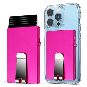 Shockproof Stylish Pink Card Case Slots Detachable Cover Kickstand RFID Blocking Folio Removable Magnetic Shell Wallet