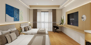 Juego de Dormitorio Completo para Hotel, Económico, con Estructura de Cama de Madera, Mesita de Noche, Armario y Mueble para TV, para Hoteles de 3 y 4 Estrellas - Product Image 2