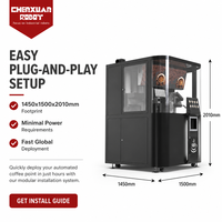 Solutions complètes d'automatisation robotique, station à café, systèmes de robots industriels, configuration modulaire, distributeur automatique intelligent