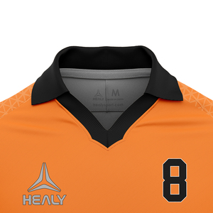 Maillot de football personnalisé élégant avec bordure contrastée, design de numéro personnalisé, 100% polyester extensible, respirant et léger - Product Image 3
