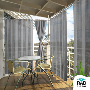 Grey Black HDPE Eyelet Outdoor Curtains 150 GSM with Contemporary Dual Tone Design Durable Weather Resistant Fabric and Modern - Product Image 4
