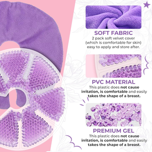 Многоразовые терапевтические компрессы для груди (горячие/холодные), 2 ультрамягких чехла для облегчения боли в сосках во время беременности и кормления, помощь при откачивании молока - Product Image 5