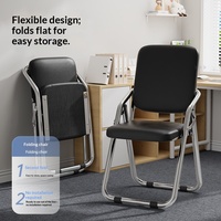 Chaise pliante de dortoir pour usage domestique avec dossier et accoudoirs, confortable pour une longue assise, durable, chaise de bureau informatique, tabouret de formation