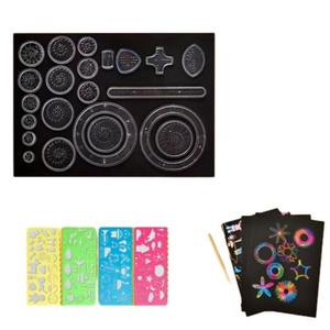 Grosir penggaris ajaib warna-warni Set lukisan goresan Puzzle menggambar mainan permainan otak - Product Image 2