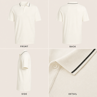 Pull en viscose tricoté personnalisé pour homme, col contrastant uni, col à revers, OEM ODM, logo personnalisé, couleur, manches courtes, décontracté, anti-boulochage