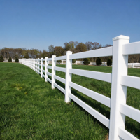 Clôture en vinyle blanc robuste à 4 rails, poteaux et rails en PVC à paroi épaisse, kit pour ranch équestre, pâturage, ferme industrielle et commerciale