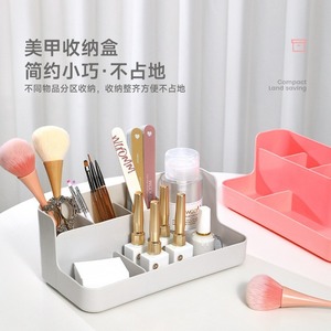 Cosmetic <b>Storage</b> Box Large Capacity <b>Plastic</b> Organizer For Makeup Desk <b>Drawer</b> White Gray Pink Color PP Material - Product Image 3