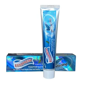 Échantillon gratuit Logo personnalisé Pas cher Anti-Caries Blanchiment des dents Haleine fraîche Dentifrice au fluorure Menthe