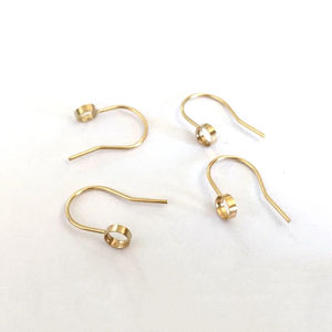 14Kゴールド充填GF耳ワイヤー4MMベゼル耳ワイヤーリング付きジュエリーイヤリング製造アクセサリー - Product Image 4