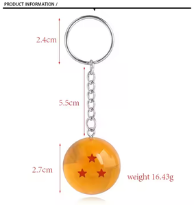 Anime Goku <span class=keywords><strong>Dragon</strong></span> <span class=keywords><strong>Ball</strong></span> llavero 3D 1-7 estrellas <span class=keywords><strong>Cosplay</strong></span> bola de cristal llavero colección juguete para regalo - Product Image 2