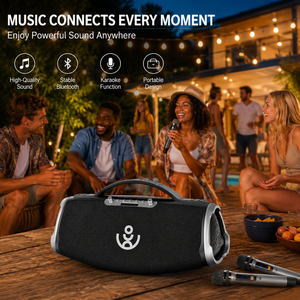 XDOBO Haut-parleur trois voies haute puissance 300W BT 5.3 avec micro intégré, batterie rechargeable, 2 microphones portatifs, plastique <span class=keywords><strong>Wow</strong></span> Max - Product Image 1