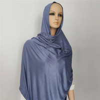 Fournisseur chinois vente en gros Jersey Stretch coton écharpe femmes Hijab coton tissu uni écharpe