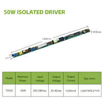 Controlador LED de Corriente Constante de 50W, Marco Abierto, 100-240V, para Iluminación Comercial, Sin Parpadeo, Salida de 42V