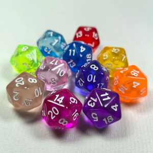 Transparent Bottom 20-Sided Acrylic <strong>Polyhedral</strong> <strong>Dice</strong> Creative Digital Teaching Accessory for Table Games Gambling Plastic - Product Image 1