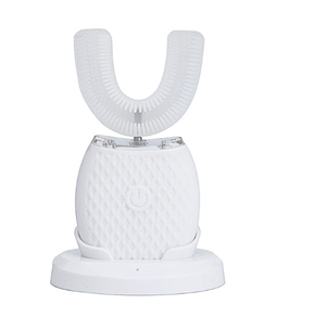 Brosse à dents électrique automatique à ultrasons en forme de U à 360 degrés, étanche, LED avec silicone blanchissant pour adultes, usage domestique - Product Image 2
