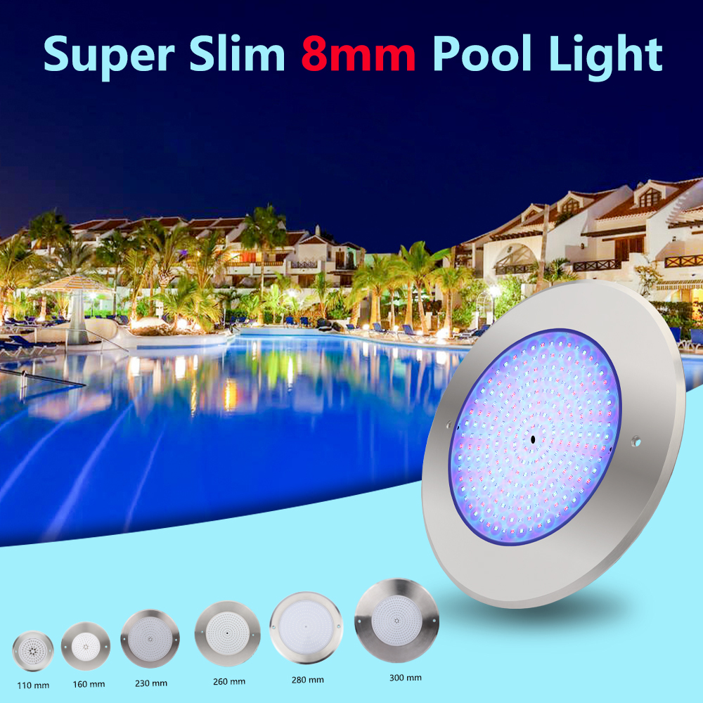 POOLUX OEM/ODM 316SS IP68 Waterproof RGB 6W/10W/18W/25W/35W LED Underwater Pool Light