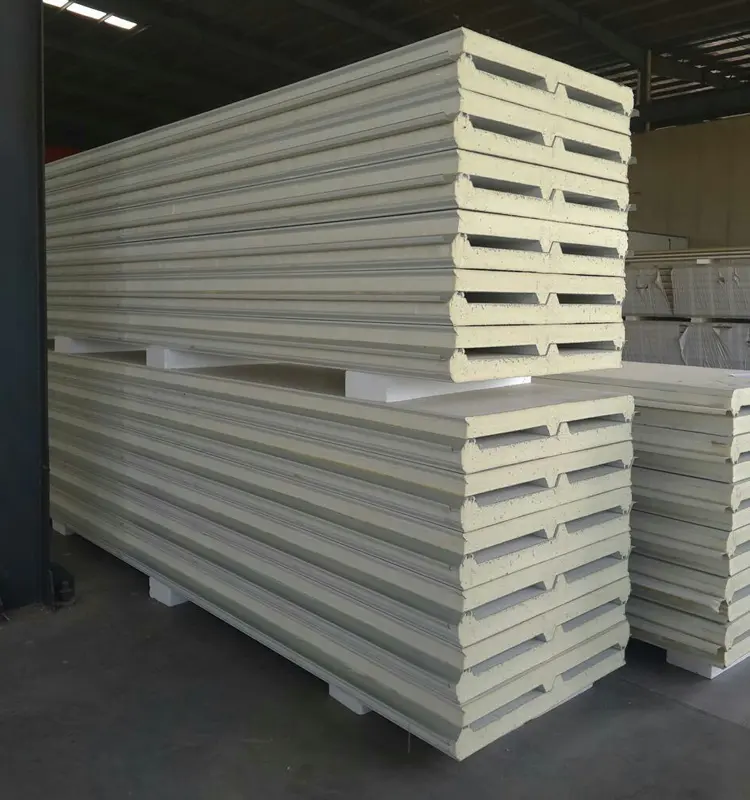High quality production 75mm polyurethane cold room panel and PU insulation board