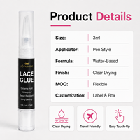 Fournisseur en gros d'adhésif pour perruques en dentelle avec formule transparente à séchage rapide et forte tenue pour les magasins de produits de beauté