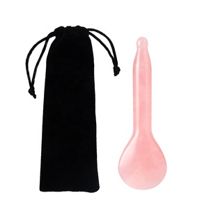Gua <span class=keywords><strong>Sha</strong></span> Tools cucchiaio di quarzo rosa naturale pietra tradizionale cura sana Bian pietra cucchiai per occhi strumenti di massaggio in giada per Body SPA - Product Image 1
