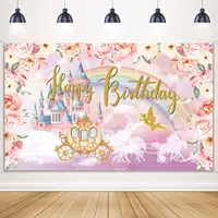 Украшения для дня рождения принцессы, тематический фон принцессы, баннер для девочек на день рождения