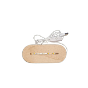 Lampe de nuit LED moderne rectangulaire en forme de petite bouteille de vin, base en bois massif avec fente DIY, télécommande, lampe en acrylique, tailles moyennes - Product Image 2