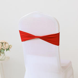 थोक विशेष कुर्सी कवर सजावटी पॉलिएस्टर धनुष बैक फूल रिबन रिंग-मुक्त लोचदार पट्टी - Product Image 5