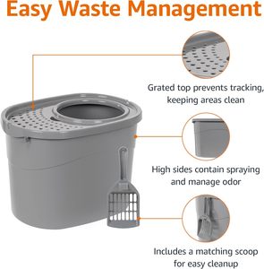 OEM özel tedarikçinin dayanıklı rahat Quadrate şekli çevre dostu kedi kum kabı 20L iç uzay kolay temiz üst giriş yapılan - Product Image 4