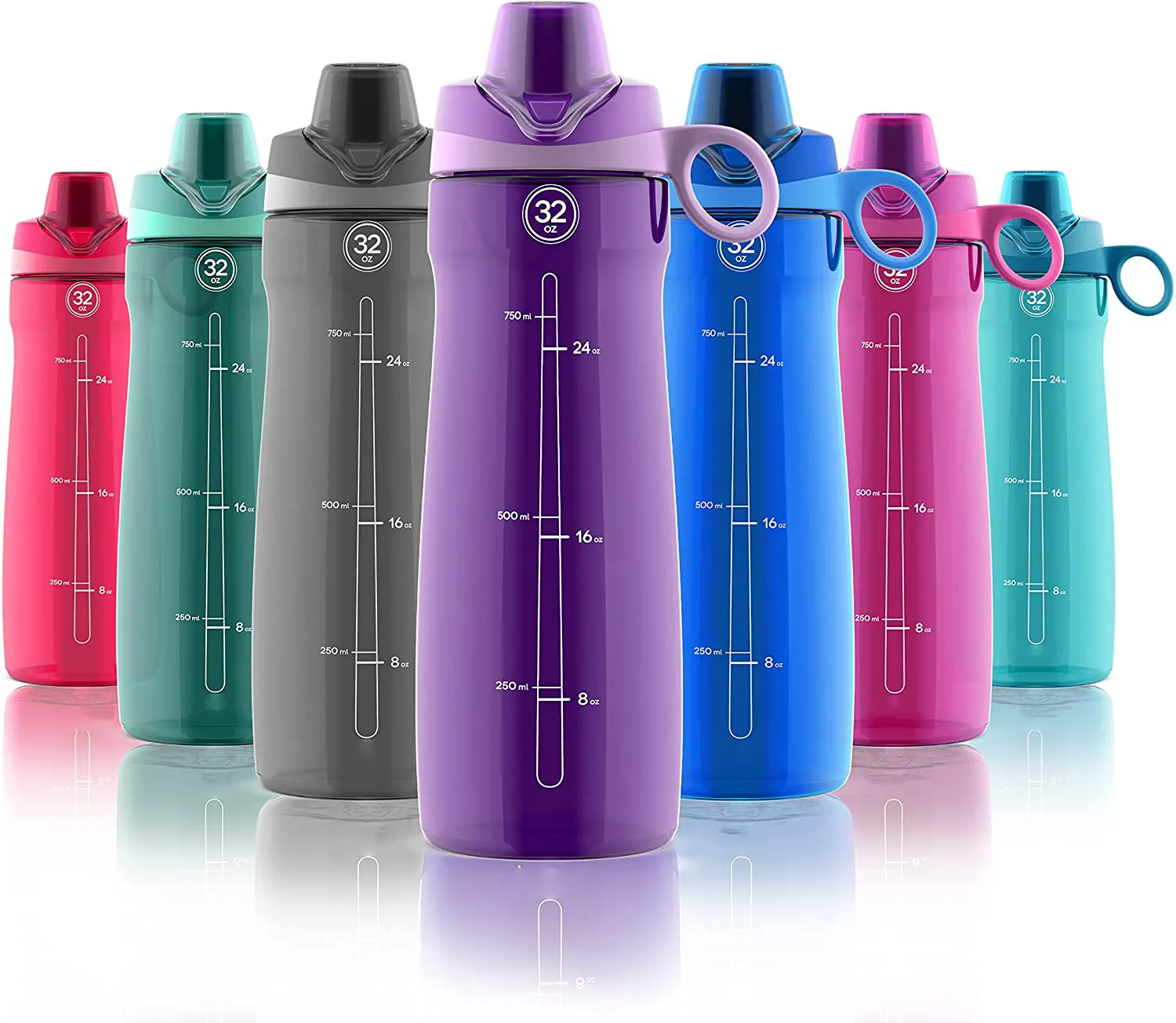 Borraccia sportiva da 32 once per palestra borraccia in plastica senza BPA con coperchio Chug
