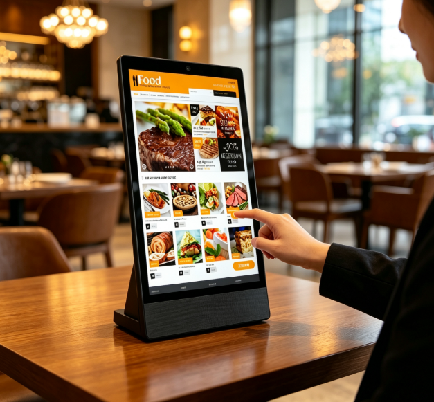 15.6 Inch L Shape Android Tablet Vertical Desktop Digital Signage Touch Screen Monitor for Restaurant Menu Order