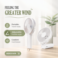 Ventilateur Électrique Portable Pliable Personnalisé Puissant en Plastique, Mini Ventilateur de Poche à Batterie