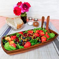 Vaisselle à salade Acacia bols de service à salade en bois cuillère fourchette ensemble bol en bois naturel fête gravure Laser Style américain poli