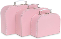 Boîte cadeau en carton couleur unie et valise vintage en papier avec poignée métallique, boîte de rangement décorative