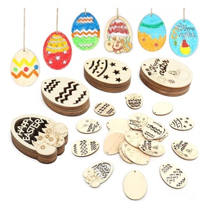 Chips di legno a forma di uovo di pasqua a forma di uovo con design personalizzato per disegnare e dipingere fette di legno solide - Product Image 4