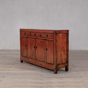 Buffet en <span class=keywords><strong>bois</strong></span> massif de style rustique et antique avec un grand espace de rangement pour le salon et la salle à manger - Product Image 2