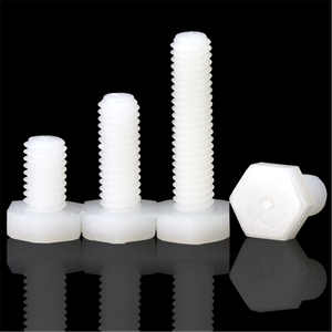 Boulon hexagonal à filetage complet en <span class=keywords><strong>titane</strong></span> et nylon PA66 de haute qualité, noir et <span class=keywords><strong>blanc</strong></span>, vente directe usine, finition naturelle, normes DIN931 élevées - Product Image 1