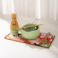 Astief Nouveauté Outils de cérémonie du thé faits à la main de qualité supérieure OEM Personnaliser le logo Bol à matcha à bec de fleur émaillé Ensemble cadeau matcha