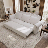 Canapé-lit Chesterfield classique 93,7 pouces, convertible en velours avec garniture cloutée, lit gigogne King Size