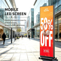 Écran d'affichage numérique LED pliable Totem couleur pleine résolution 8K HDR lisible en plein soleil IP54 étanche sur pied