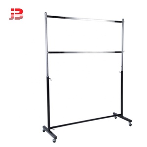 Chất Lượng Cao <span class=keywords><strong>Chrome</strong></span> Mạ Thương Mại Lớp Kim Loại Quần Áo <span class=keywords><strong>Rack</strong></span> Thanh Đôi Treo Hiển Thị <span class=keywords><strong>Rack</strong></span> - Product Image 1