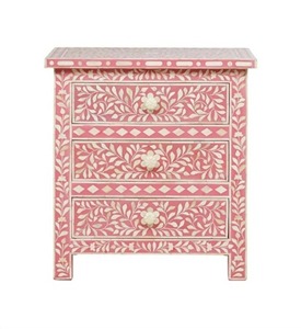 Table de chevet en incrustation d'os faite à la main pour chambre à coucher salon ferme hôtel appartement vente chaude maison tiroir décoratif Inde Direct - Product Image 1