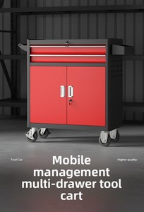 Carrito de Herramientas de Reparación Automotriz de Hierro Reforzado con Ruedas de Almacenamiento Móvil, 3 Cajones, Personalizable OEM/OBM HS-150 - Product Image 2