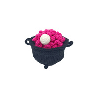 Poupée Sorcière Réversible en Crochet Créative, Bestseller Transfrontalier, Figurine en Fil Acrylique de Dessin Animé, Décoration de Bureau, Cadeau